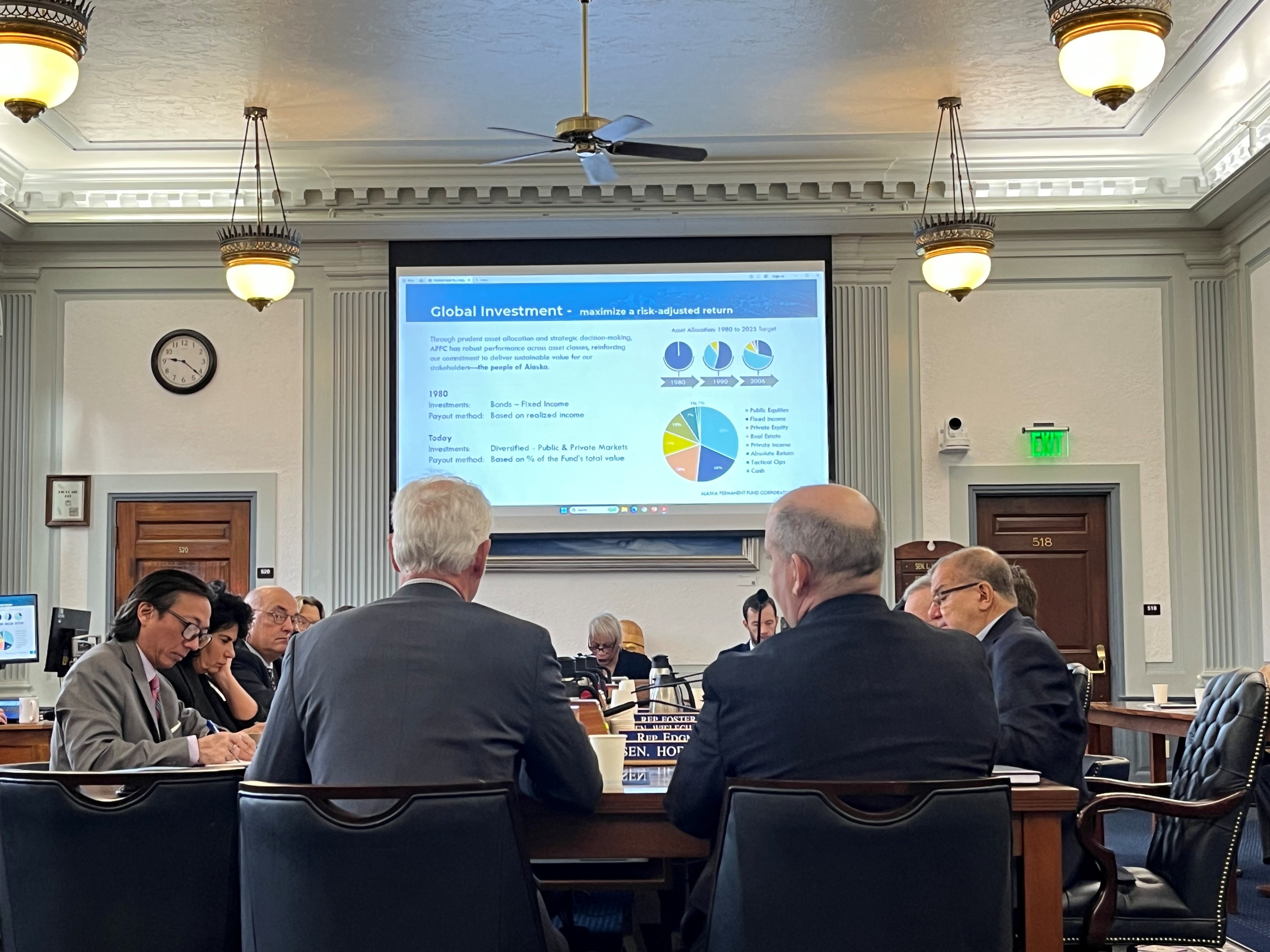 The Legislative Budget & Audit Committee hears a presentation from the Alaska Permanent Fund	
Corporation
