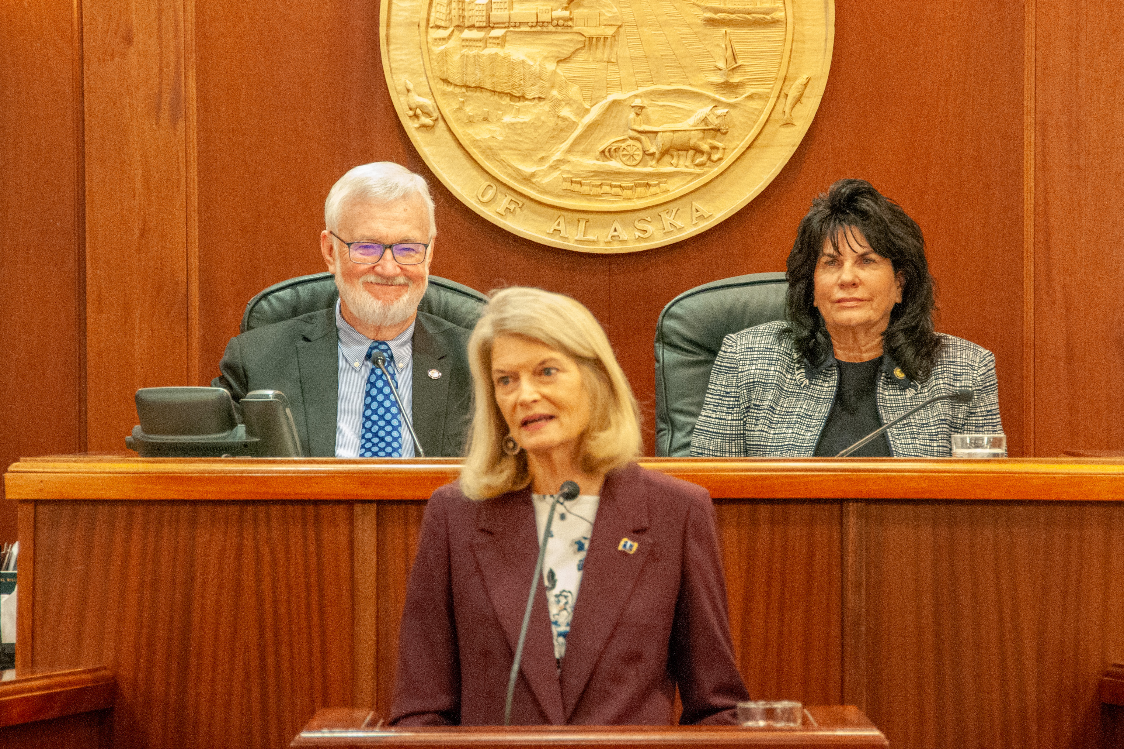 Senator Lisa Murkowski delivers her annual address to the joint legislative body