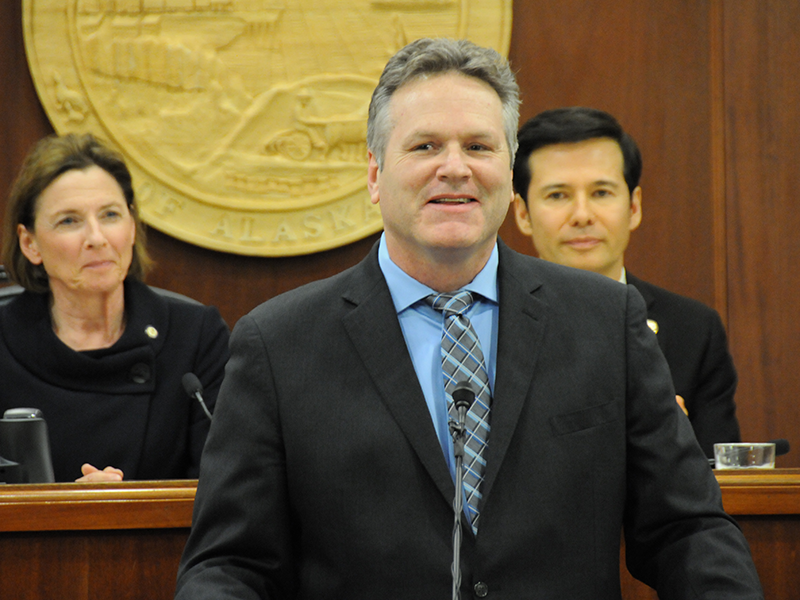 Gov. Dunleavy addresses the legislative body during the annual State of the State address