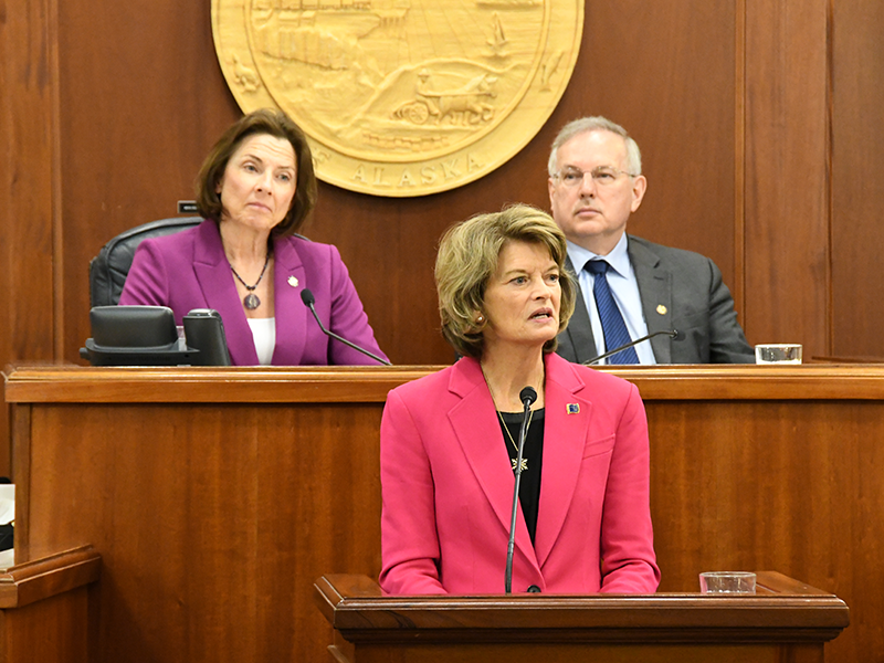Senator Lisa Murkowski delivers her annual address to the Joint Legislative Body 