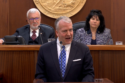 Senator Dan Sullivan delivers his annual address to the joint legislative body